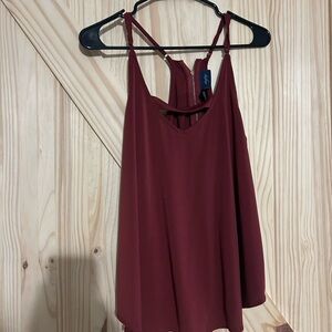 Elegant Burgundy Spaghetti Strap Top